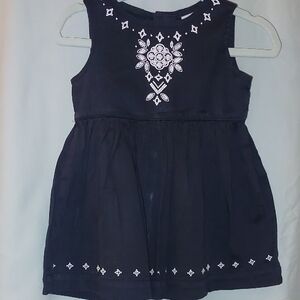 Navy Blue Embroidered Carter's Girl's Dress 6 Mos